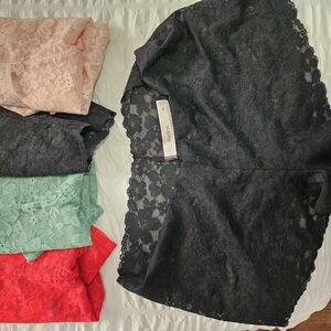 Auden Lace Bralette Set - Black, Pink, Green, Red